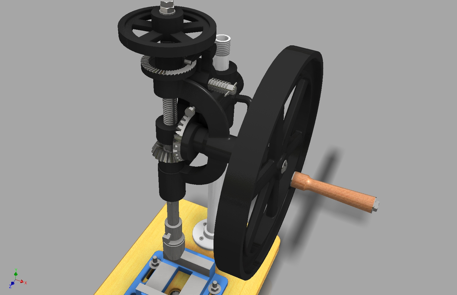 Antique Union立式钻床3D数模图纸 INVENTOR设计